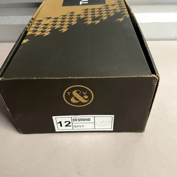 Thomas & Vine Men's Navy Genuine Suede Desmond Round Toe Derby Shoes - 12 - Picture 2 of 10